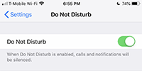 Do not disturb feature ON